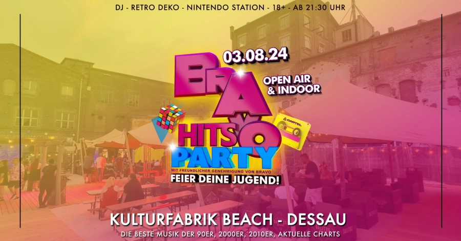 ☀️🌴Die offizielle BRAVO Hits Party kommt nach Dessau! 🎉 OPEN AIR ☀️ & INDOOR 🎶 Edition